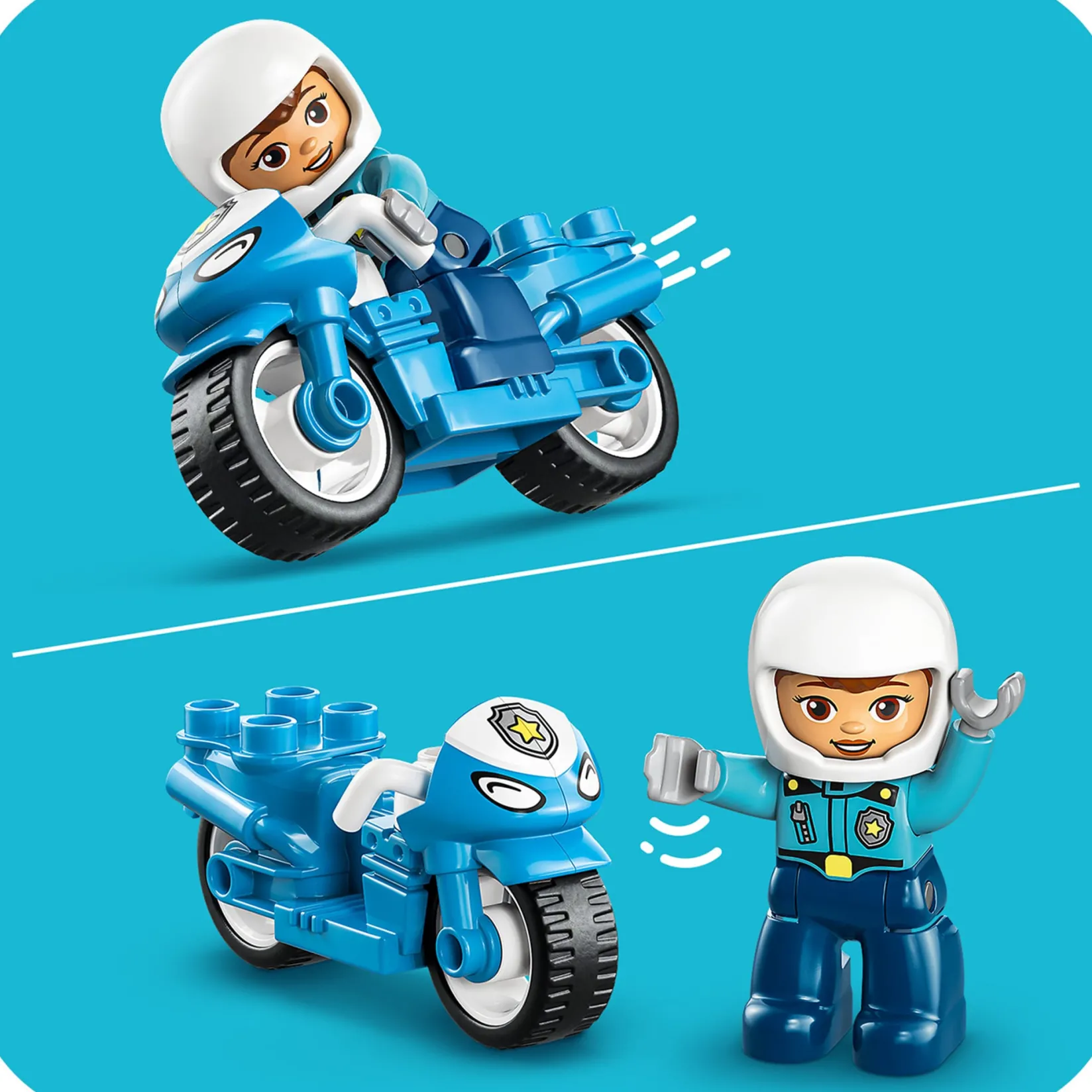 Assembly & Construction>LEGO® DUPLO® Town Blue Police Motorcycle