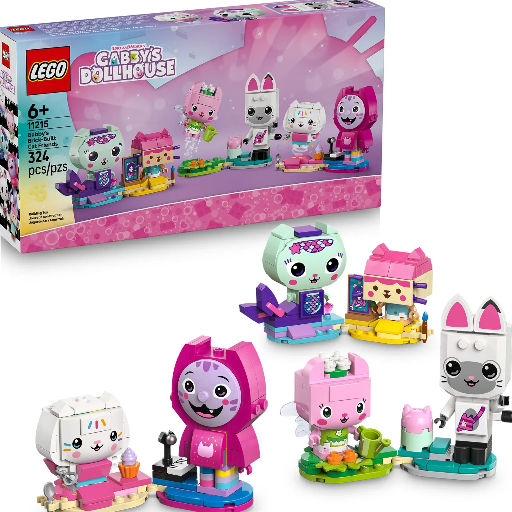 New Gabby’s Dollhouse Gabby’s Brick-Built Cat Friends Kids Assembly & Construction