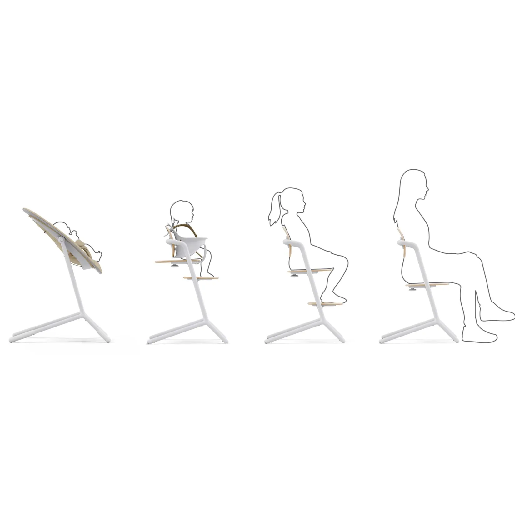 High Chairs & Booster Seats|High Chairs & Booster Seats>Cybex LEMO 2 High Chair 3-in-1 - Sand White