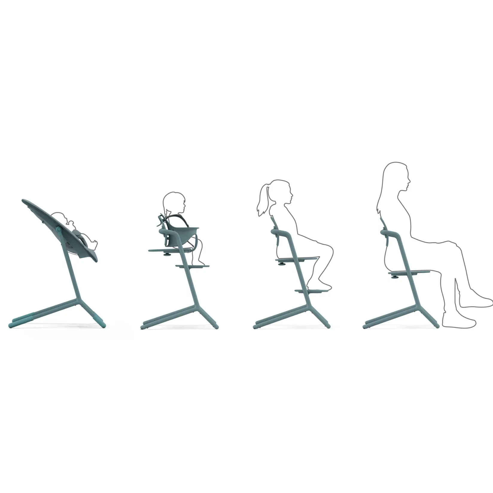 High Chairs & Booster Seats|High Chairs & Booster Seats>Cybex LEMO 2 High Chair 3-in-1 - Stone Blue