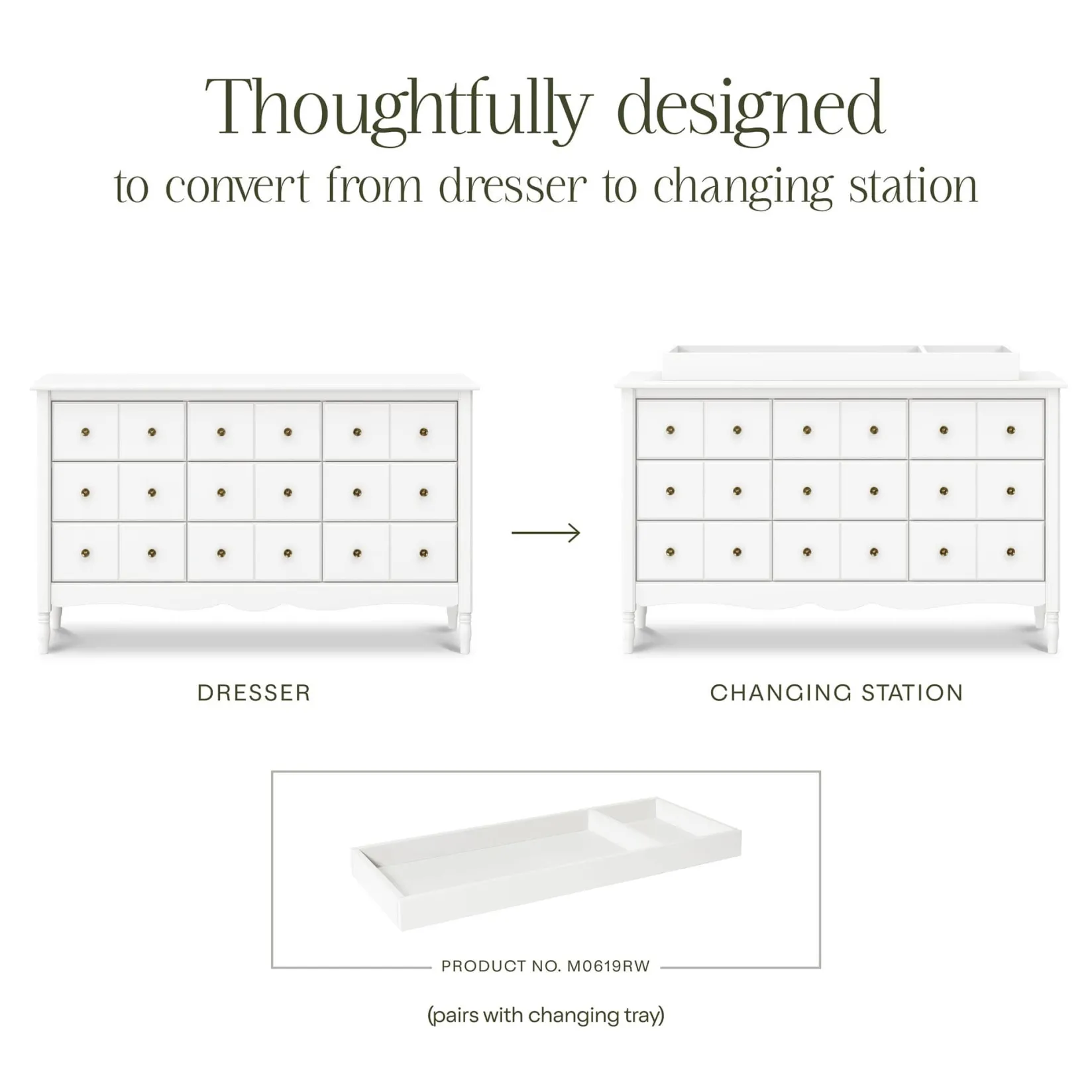 New Liberty 9 Drawers Dresser - Warm White Storage Furniture