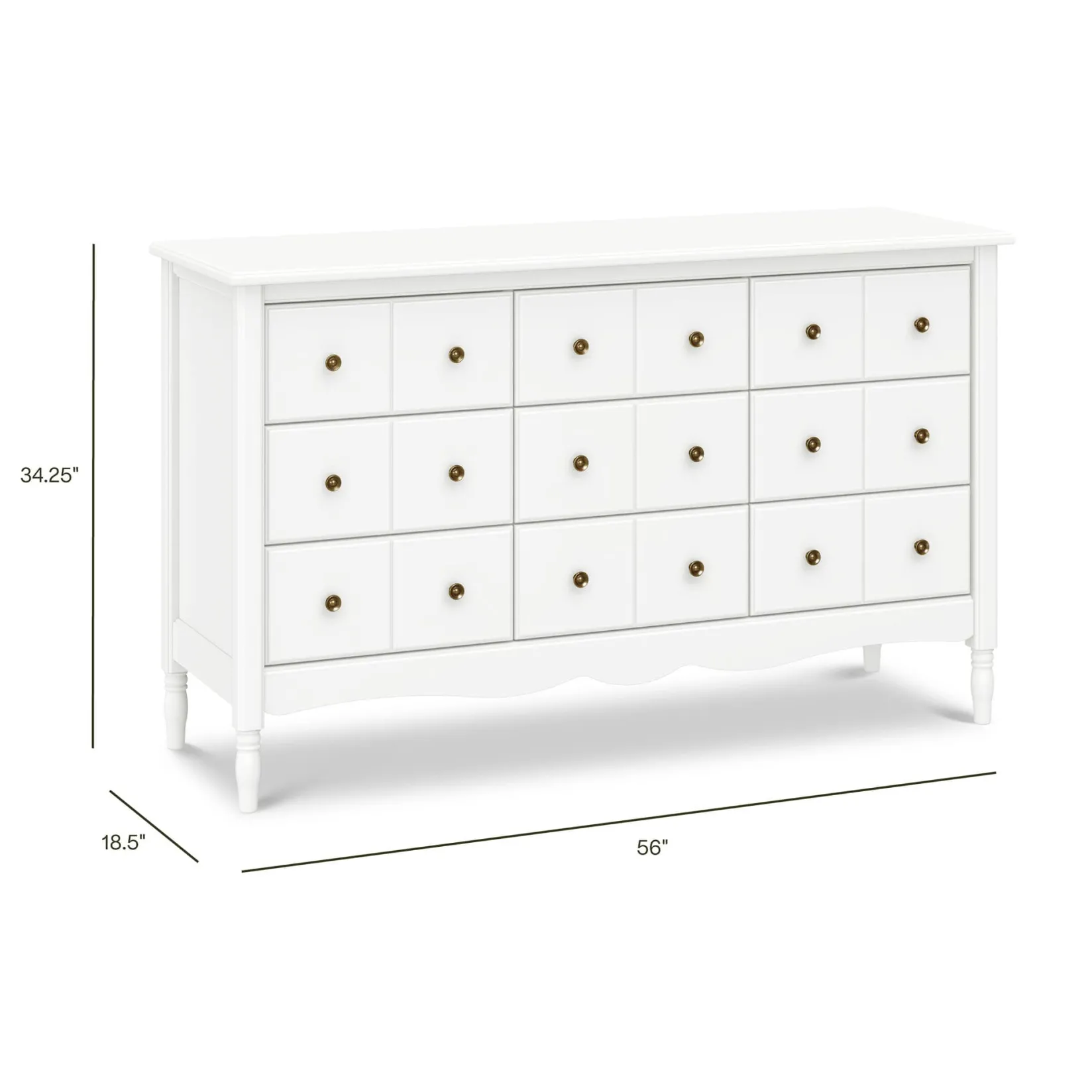 New Liberty 9 Drawers Dresser - Warm White Storage Furniture