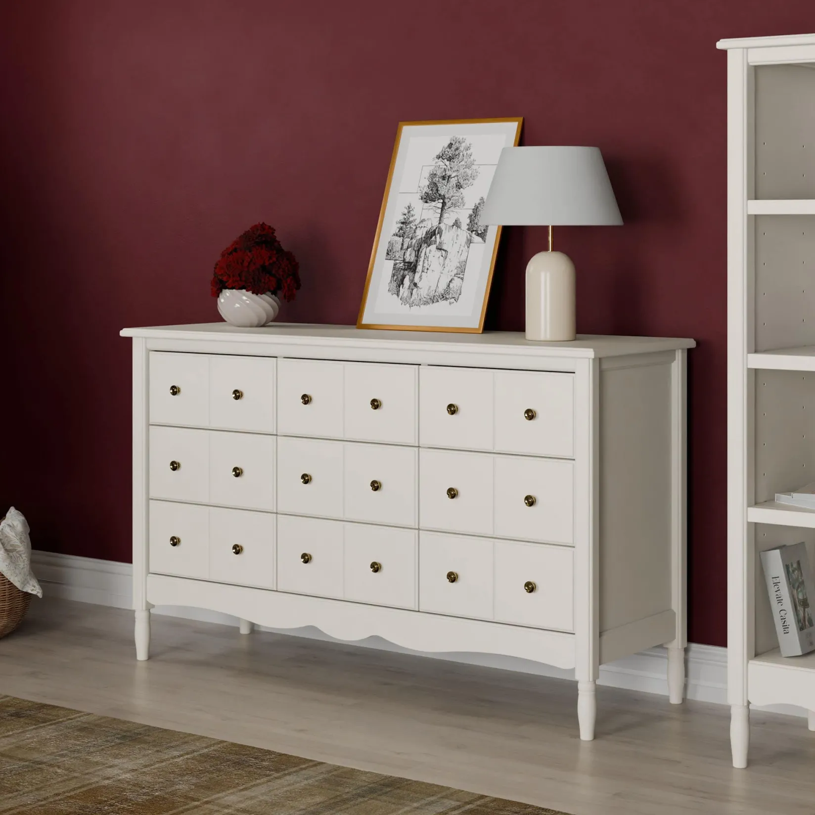 New Liberty 9 Drawers Dresser - Warm White Storage Furniture