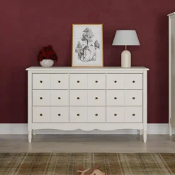 New Liberty 9 Drawers Dresser - Warm White Storage Furniture