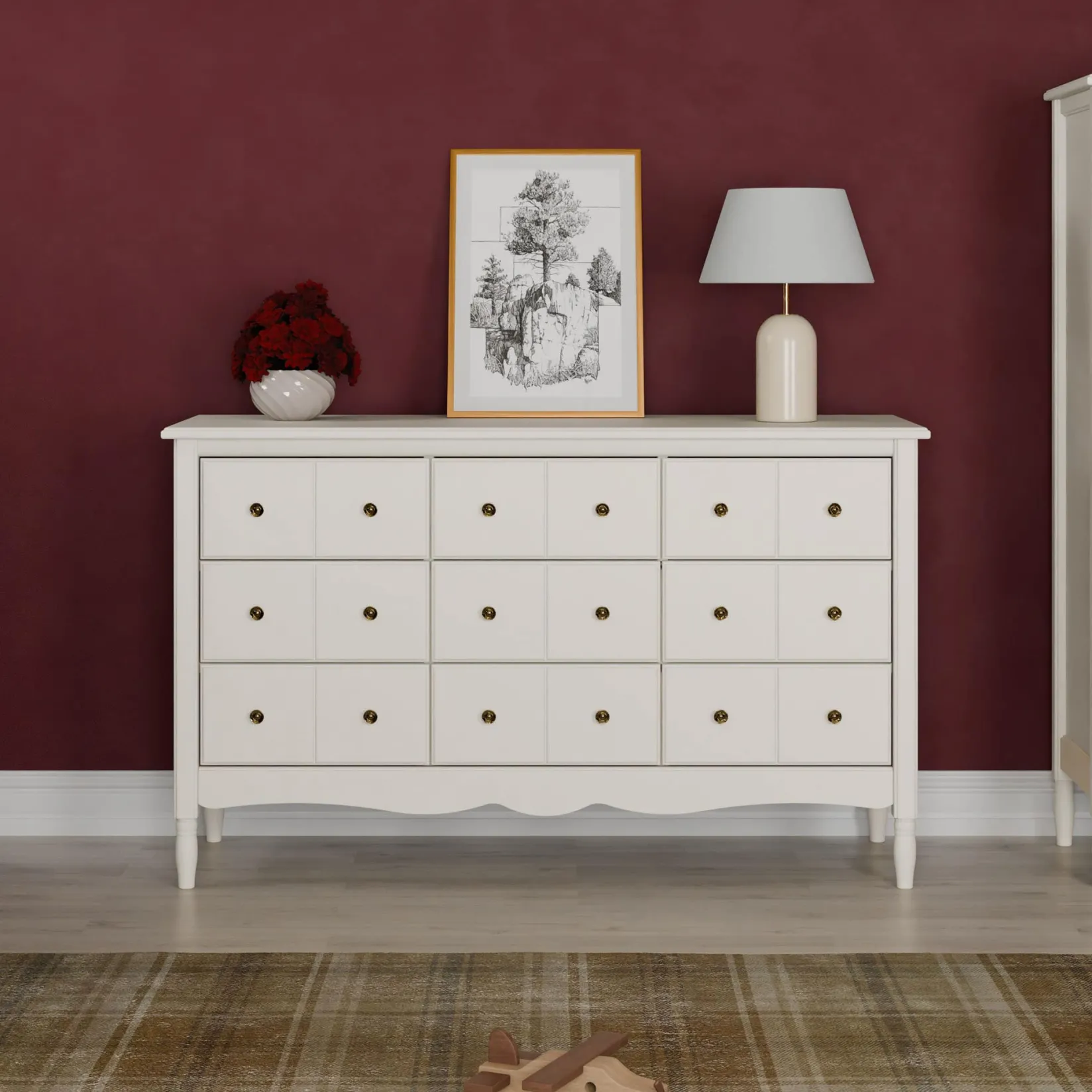 New Liberty 9 Drawers Dresser - Warm White Storage Furniture