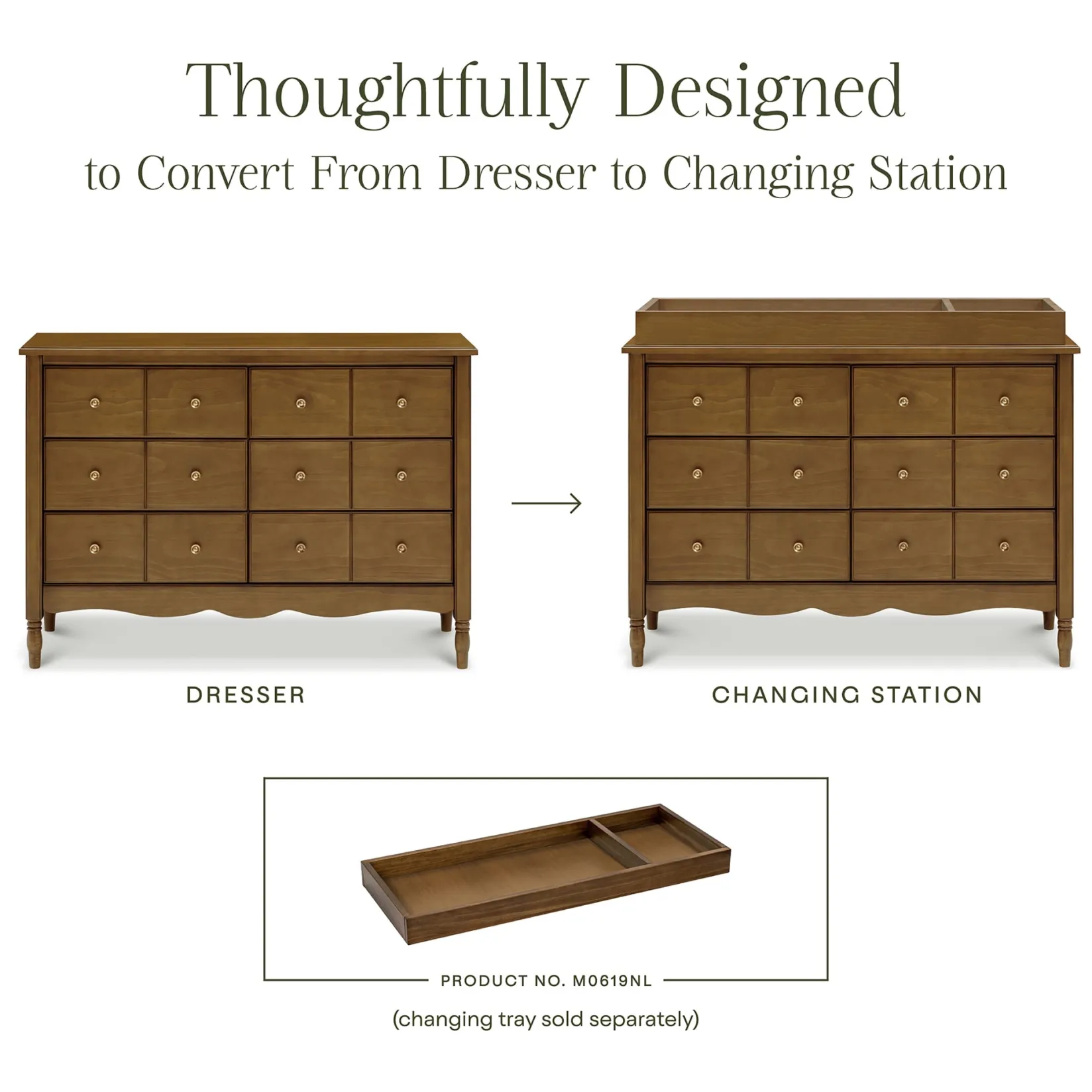 Hot Liberty 6-Drawer Assembled Dresser - Natural Walnut Storage Furniture