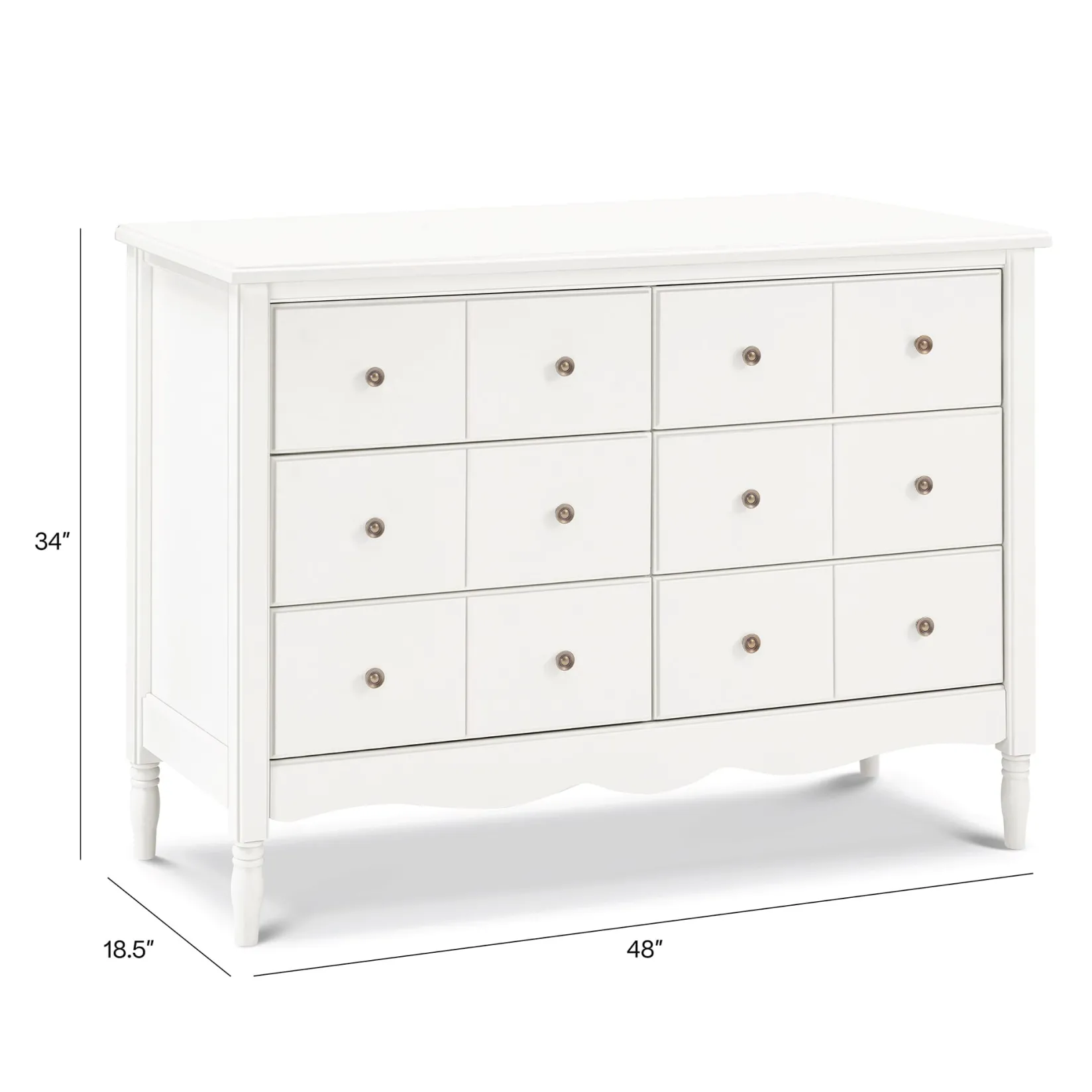 Outlet Liberty 6-Drawer Assembled Dresser - Warm White Storage Furniture