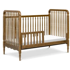 Liberty 3-in-1 Convertible Spindle Crib With Conversion Kit - Natural Walnut Cribs & Mattresses|Cribs & Mattresses