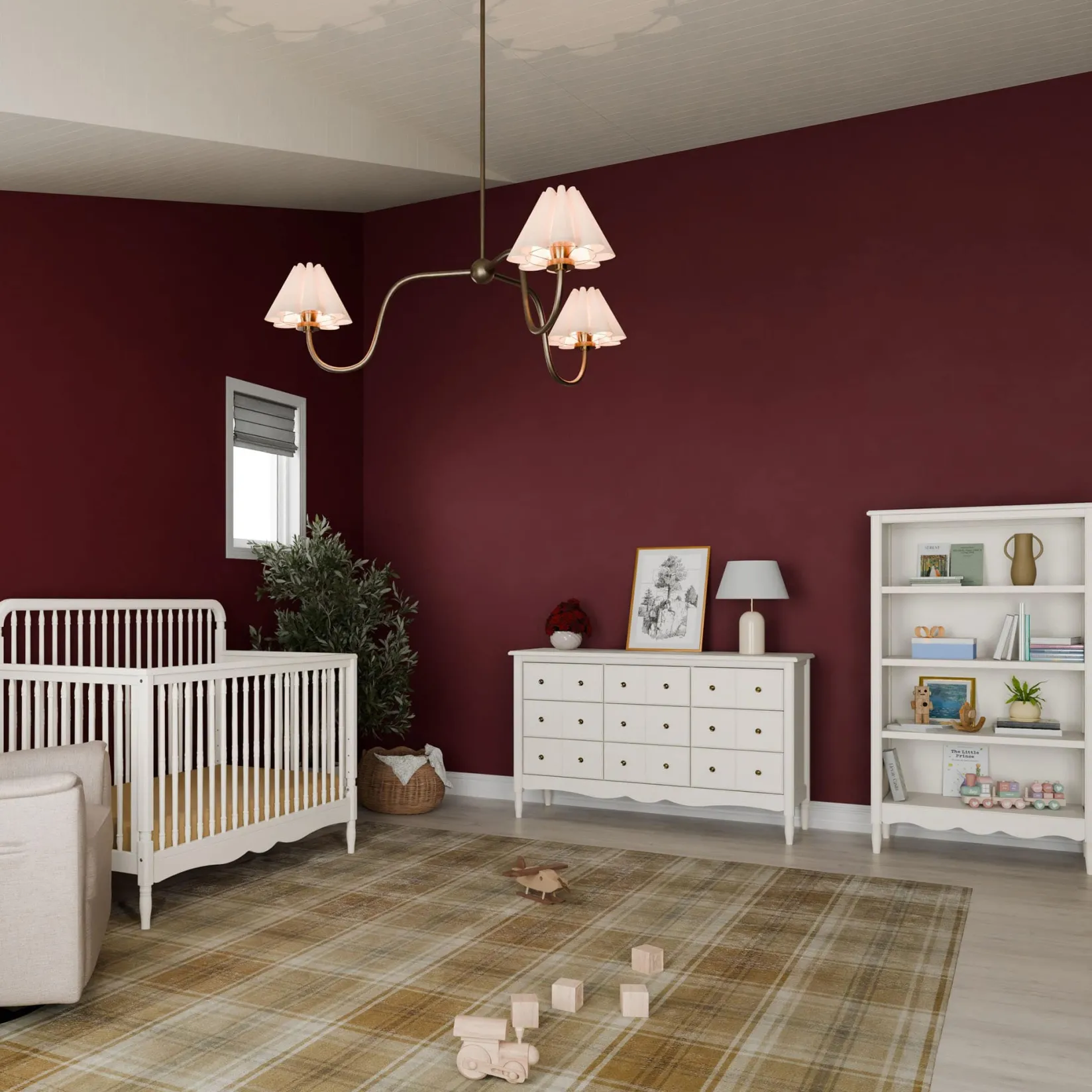 Cribs & Mattresses|Cribs & Mattresses>Namesake Liberty 4-in-1 Convertible Spindle Crib - Warm White