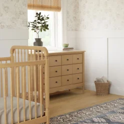 Liberty 3-in-1 Convertible Spindle Crib With Conversion Kit - Honey Cribs & Mattresses|Cribs & Mattresses