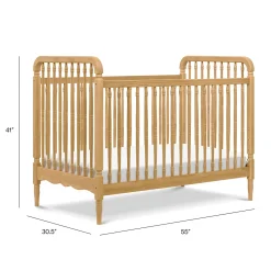 Liberty 3-in-1 Convertible Spindle Crib With Conversion Kit - Honey Cribs & Mattresses|Cribs & Mattresses