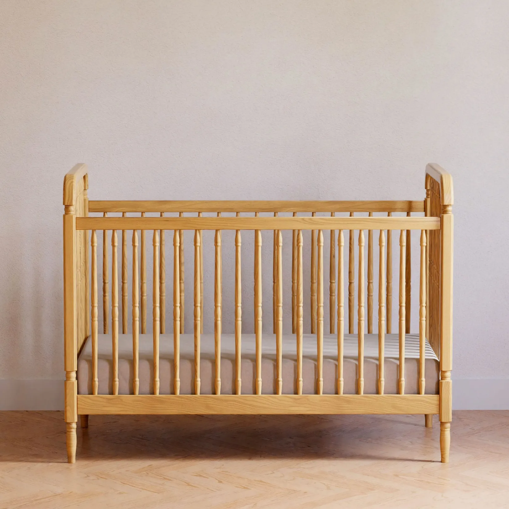 Liberty 3-in-1 Convertible Spindle Crib With Conversion Kit - Honey Cribs & Mattresses|Cribs & Mattresses