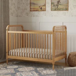 Liberty 3-in-1 Convertible Spindle Crib With Conversion Kit - Honey Cribs & Mattresses|Cribs & Mattresses