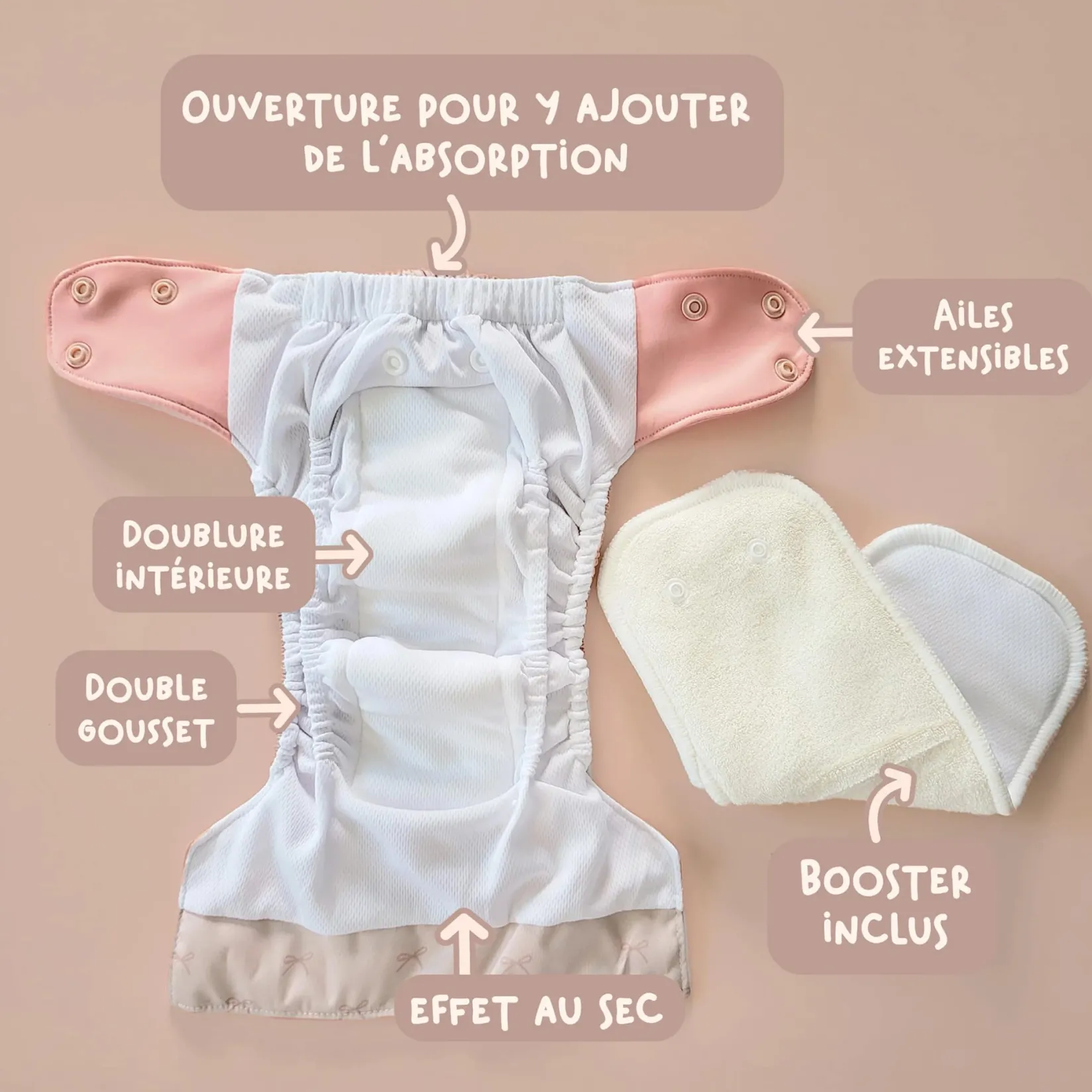 Cloth Diapers|Cloth Diapers>La Petite Ourse Lily Newborn Cloth Diaper