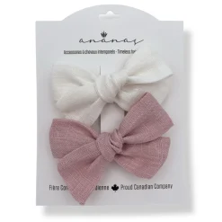 Sale Linen Bow Clips (2) BOY Fashion Accessories|Fashion Accessories