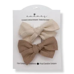 Fashion Accessories|Fashion Accessories>Ananas co Linen Bow Clips (2)