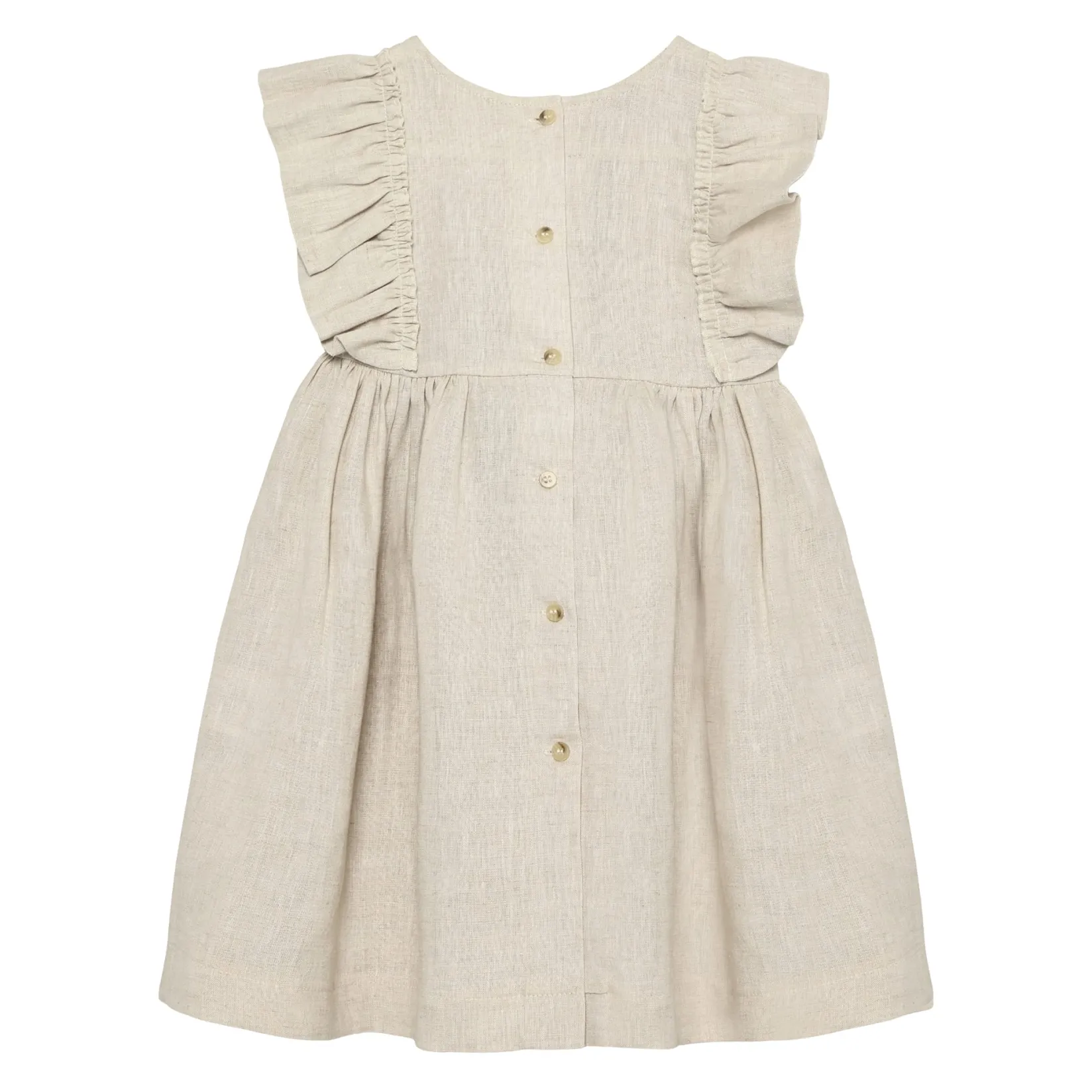 Dresses & Rompers>Huttelihut Linen Dress 2-8 Beige