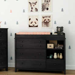 Sale Little Smileys Changing Table with Station - Gray Oak Changing Tables