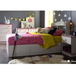 Discount Logik Twin bed with 3 Drawers - White Twin, Full & Queen Beds