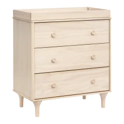 Best Lolly 3-Drawer Changer Dresser with Removable Changing Tray - Washed Natural Changing Tables