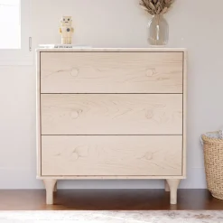 Best Lolly 3-Drawer Changer Dresser with Removable Changing Tray - Washed Natural Changing Tables