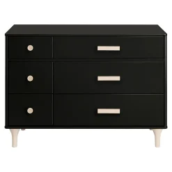 Lolly 6-Drawer Double Dresser - Black / Washed Natural Storage Furniture