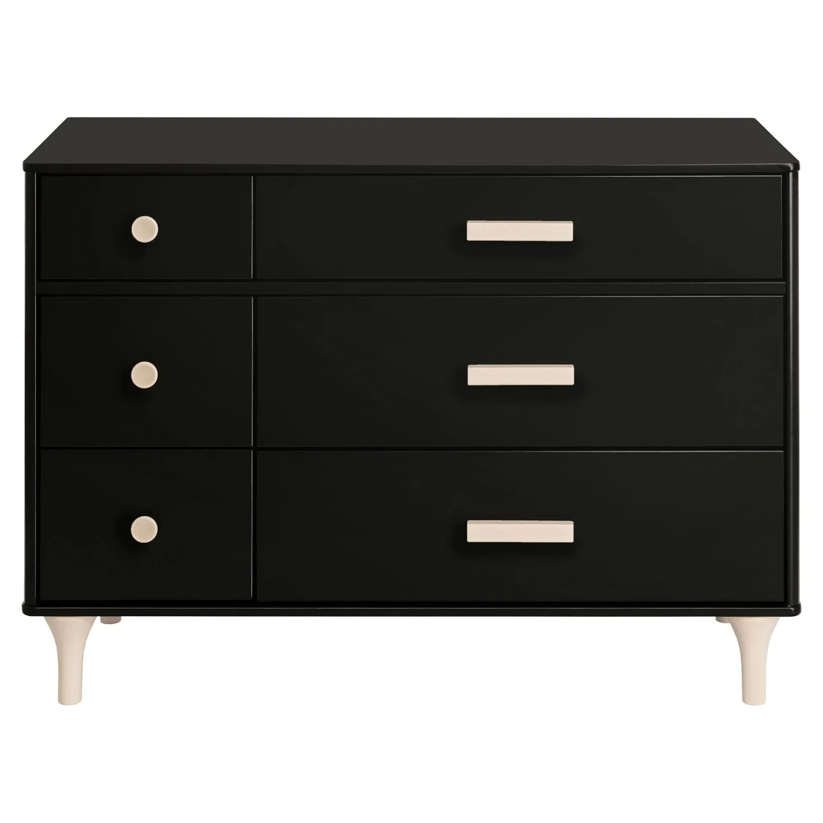 Lolly 6-Drawer Double Dresser - Black / Washed Natural Storage Furniture