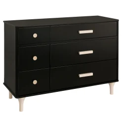 Lolly 6-Drawer Double Dresser - Black / Washed Natural Storage Furniture