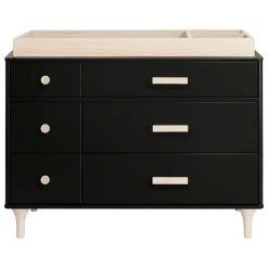 Lolly 6-Drawer Double Dresser - Black / Washed Natural Storage Furniture