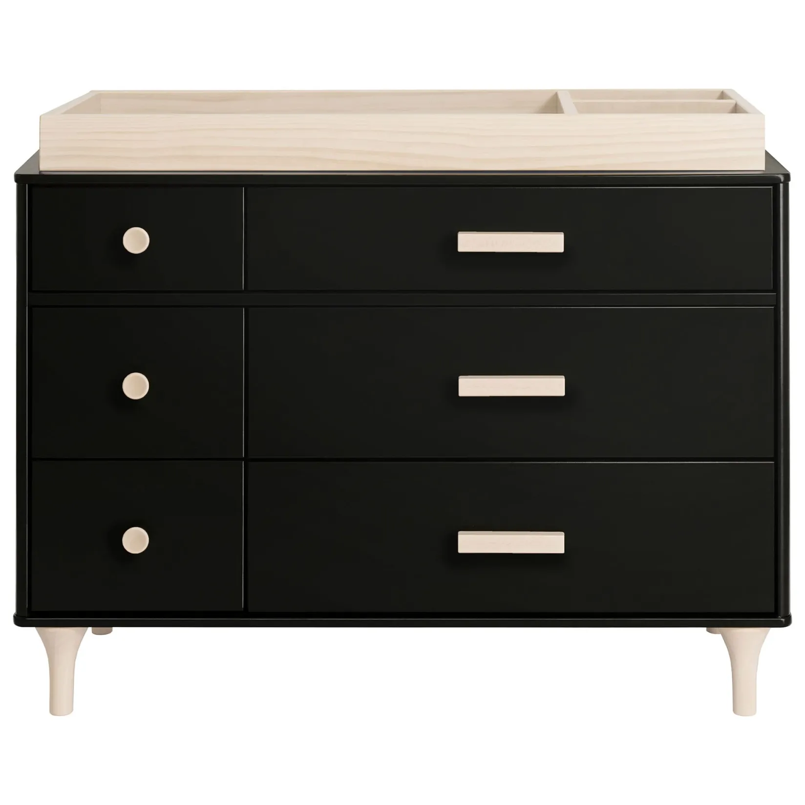 Lolly 6-Drawer Double Dresser - Black / Washed Natural Storage Furniture