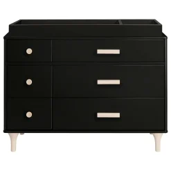 Lolly 6-Drawer Double Dresser - Black / Washed Natural Storage Furniture
