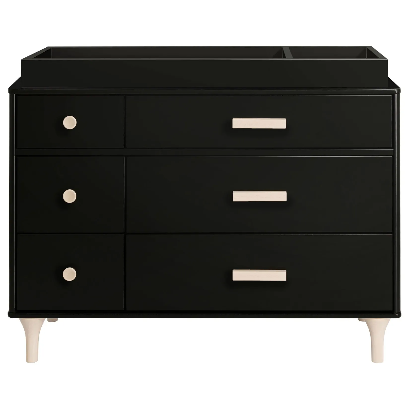 Lolly 6-Drawer Double Dresser - Black / Washed Natural Storage Furniture