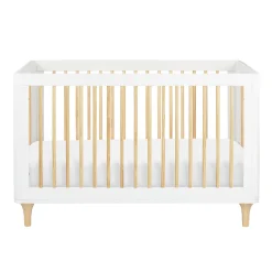 Cribs & Mattresses|Cribs & Mattresses>Babyletto Lolly 3-in-1 Convertible Crib with Toddler Bed Conversion - White / Natural