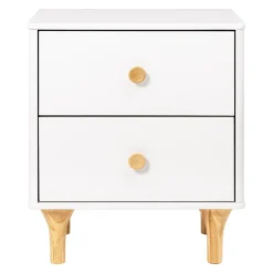 Nightstands>Babyletto Lolly Nightstand with USB Port - White and Natural
