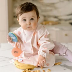 Breastfeeding|Bibs>Loulou Lollipop Long Sleeves Waterproof Bib - Seashells