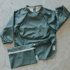 Online Long-sleeved Bib with integrated pocket 6-24m - Majestic Blue Kids Bibs|Breastfeeding