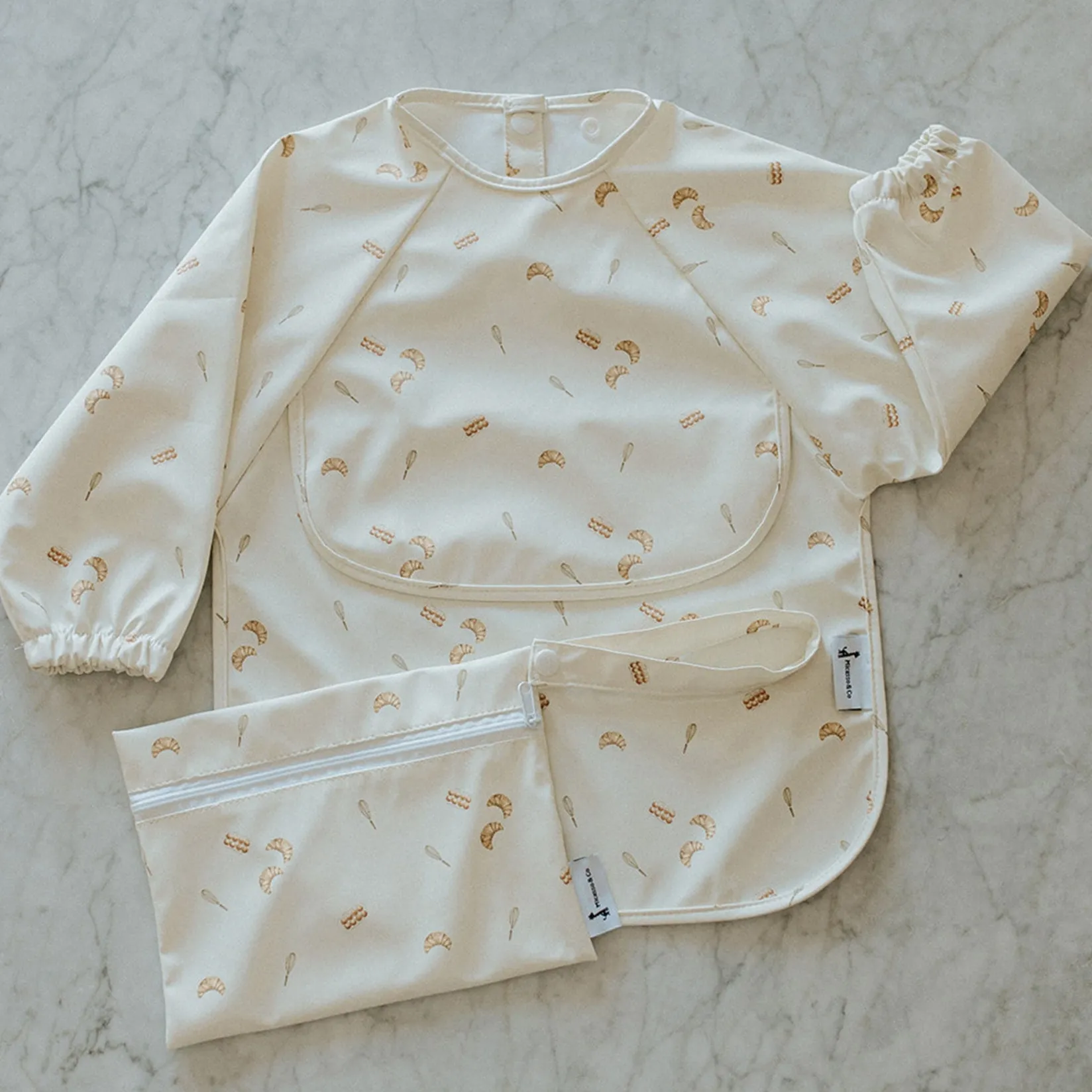 New Long-sleeved Bib with integrated pocket 6-24m - Breakfast Kids Breastfeeding|Bibs