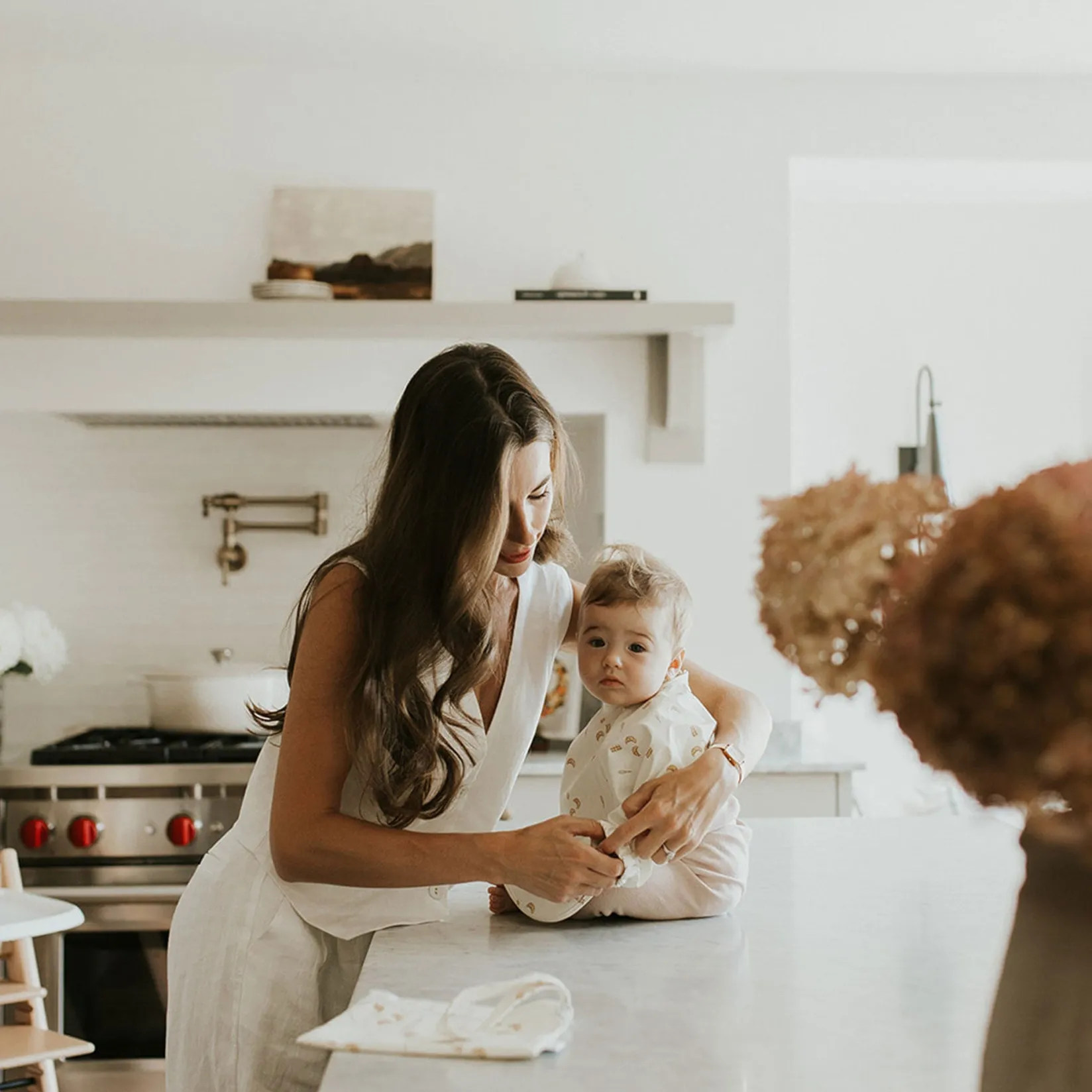 Breastfeeding|Bibs>Micasso Long-sleeved Bib with integrated pocket 6-24m - Little bear