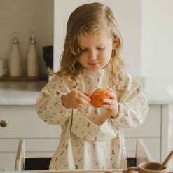 Bibs|Breastfeeding>Micasso Long-sleeved Bib with integrated pocket 6-24m - Les Fleurs