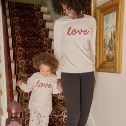 Fleeces And Sweatshirts|Tops>Petit Lem Love Sweatshirt 2-7y Beige