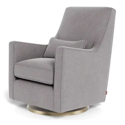 Discount Luca Rocking and Swivel Chair - Pebble Grey / Gold Gliders & Rocking Chairs|Gliders & Rocking Chairs