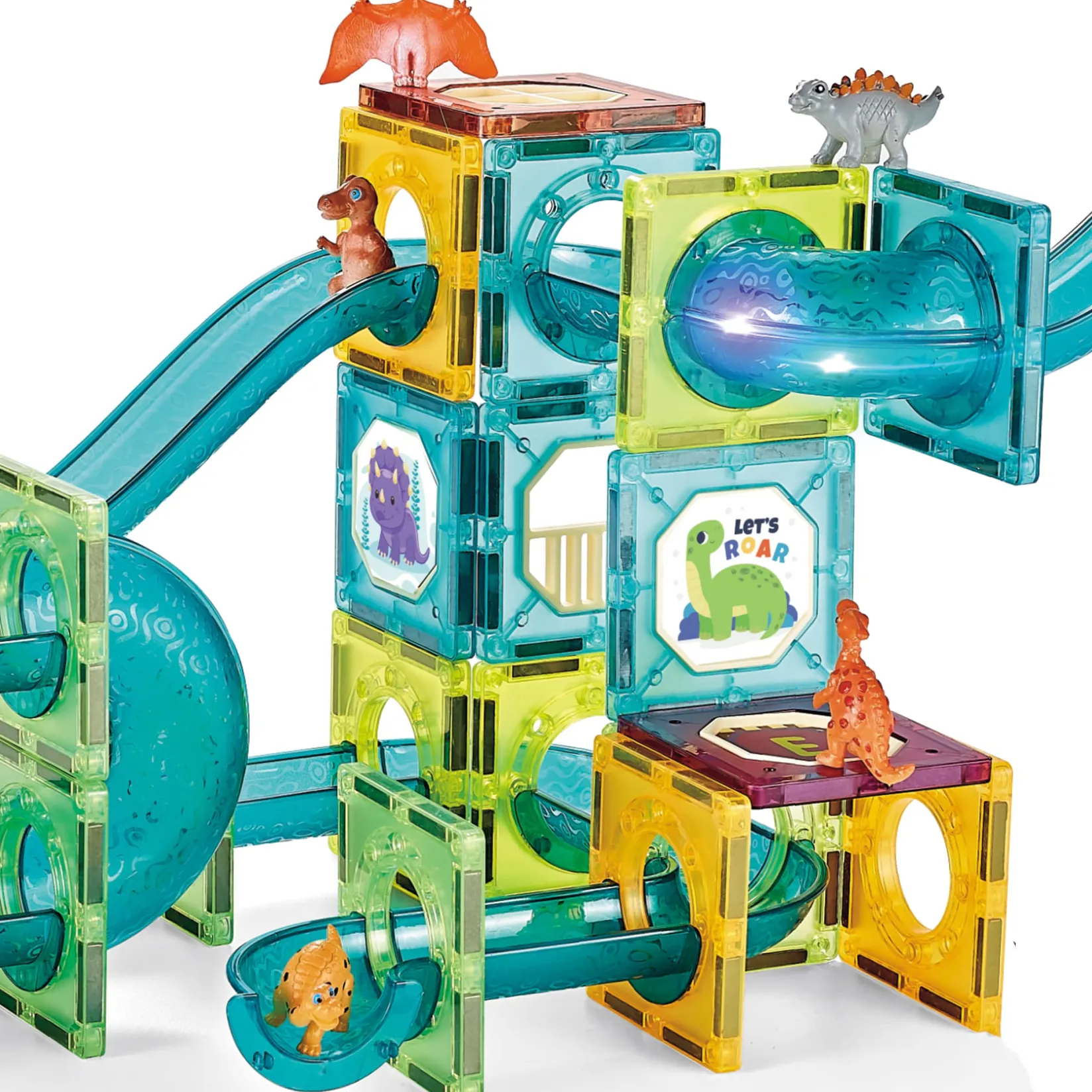 New Magnetic Tiles Dinosaures Kids Assembly & Construction