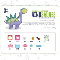 New Magnetic Tiles Dinosaures Kids Assembly & Construction