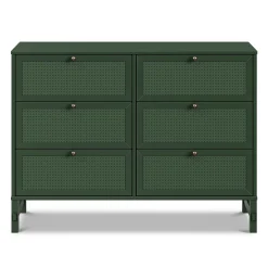 Clearance Margot 6 Drawers Dresser - Forest Green Storage Furniture
