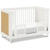 Outlet Marin with Cane 3-in-1 Convertible Crib - Warm White and Honey Cane Cribs & Mattresses|Cribs & Mattresses