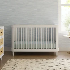 Outlet Marin with Cane 3-in-1 Convertible Crib - Warm White and Honey Cane Cribs & Mattresses|Cribs & Mattresses