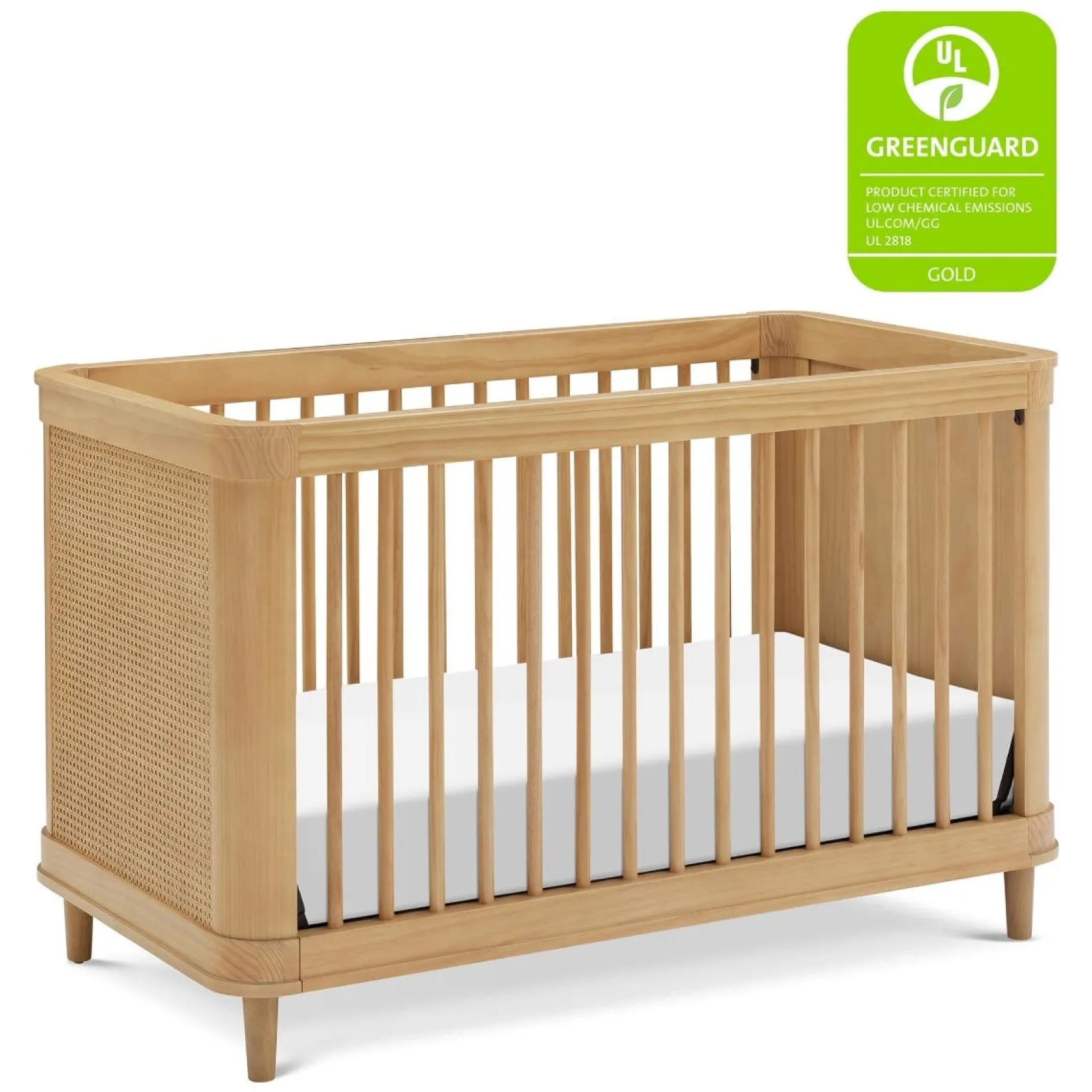 Cribs & Mattresses|Cribs & Mattresses>Namesake Marin with Cane 3-in-1 Convertible Crib - Honey and Honey Cane