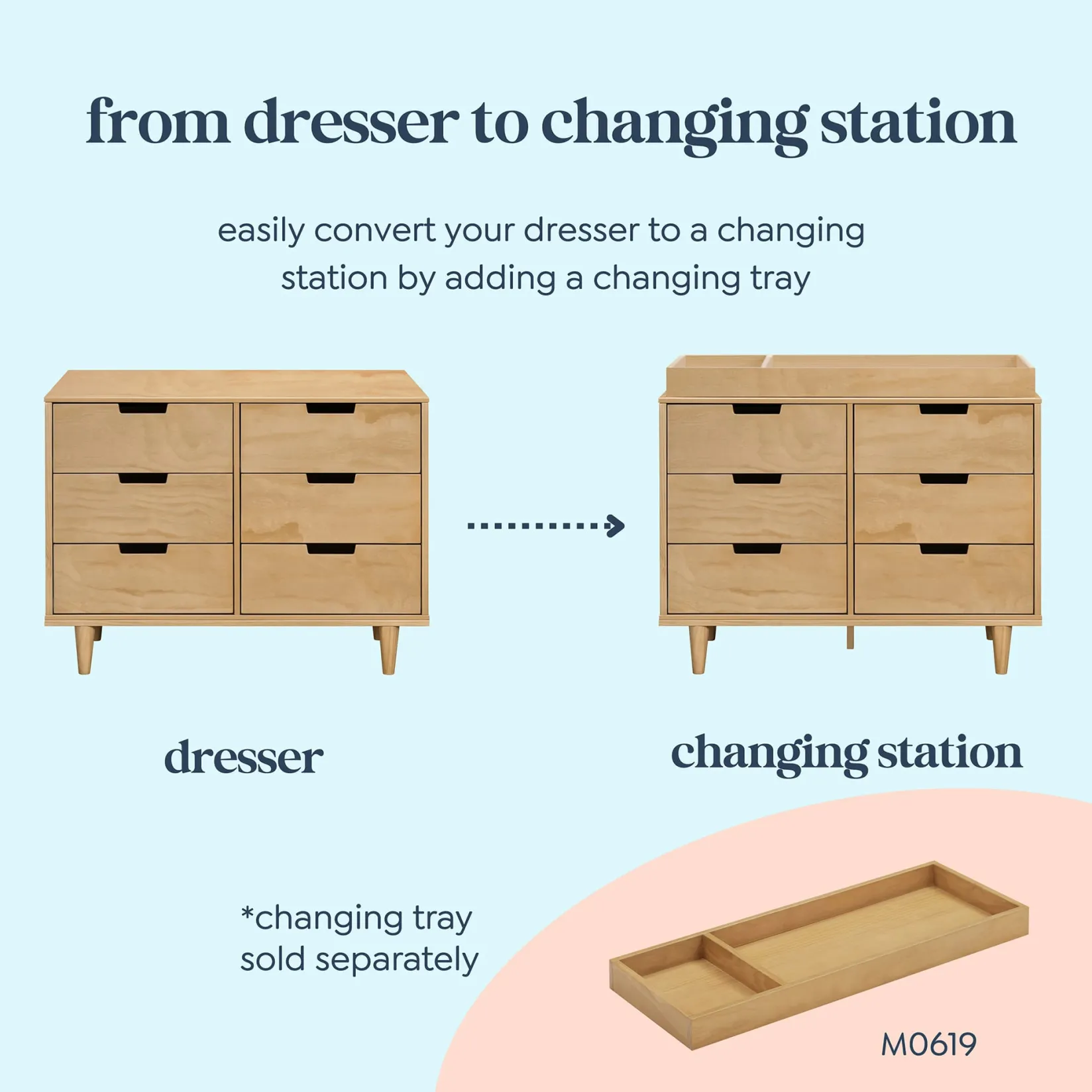 Storage Furniture>DaVinci Marley 6-Drawer Double Dresser - Honey