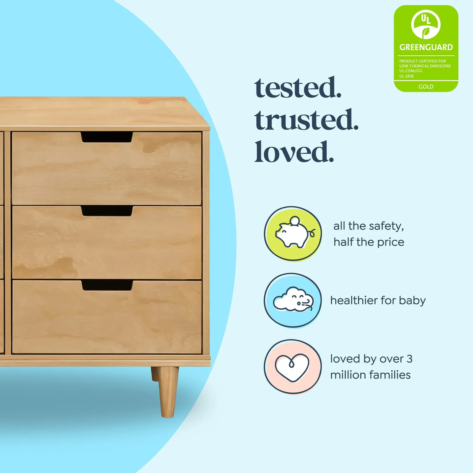 Storage Furniture>DaVinci Marley 6-Drawer Double Dresser - Honey