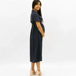 Dresses, Skirts & Jumpsuits>Bella Maternite Maternity Wrap Dress Navy